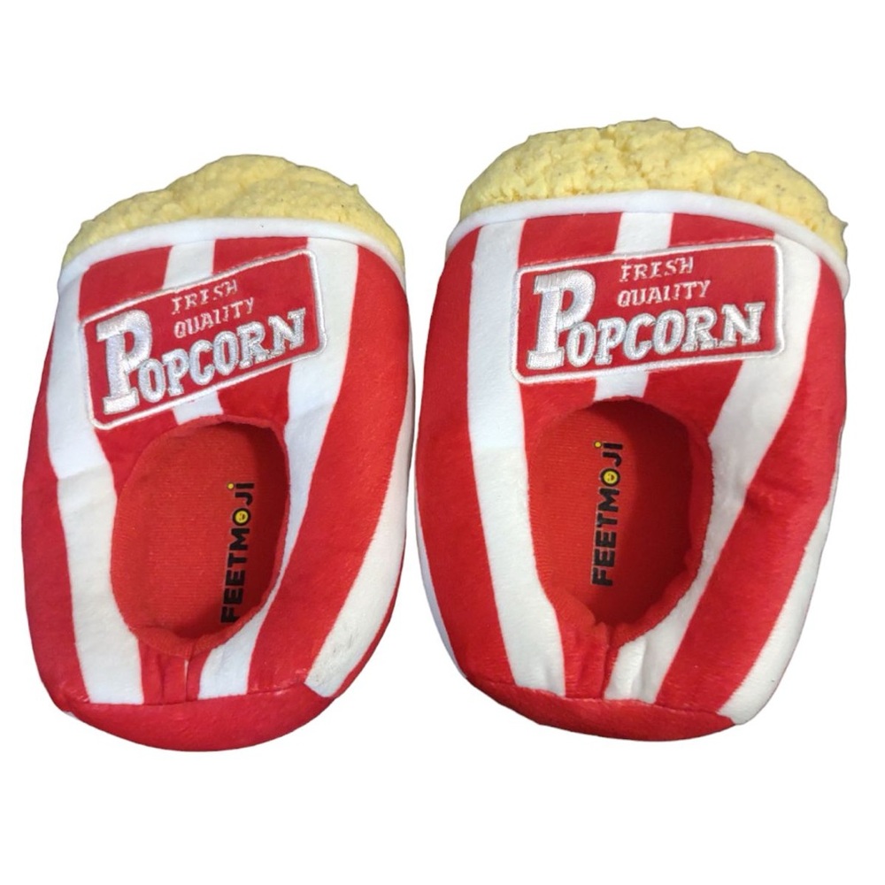 Feetmoji Girls Popcorn Foodie Slippers Size Small 10/11